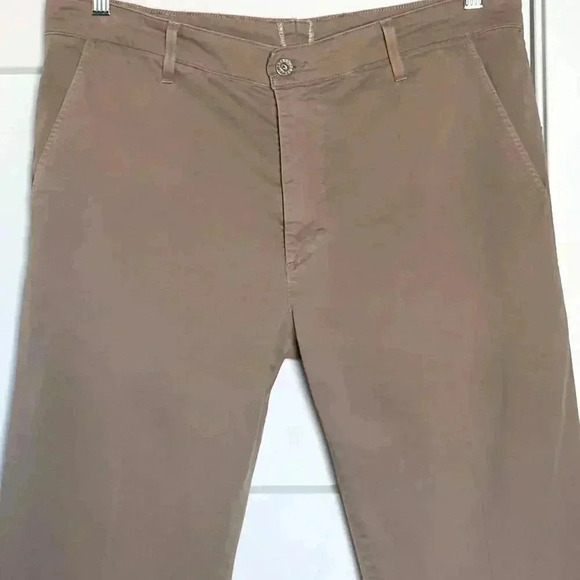 AG Adriano Goldschmidt Mens The Lux Khaki Tailored Trousers in Wheat 36R - Picture 6 of 13